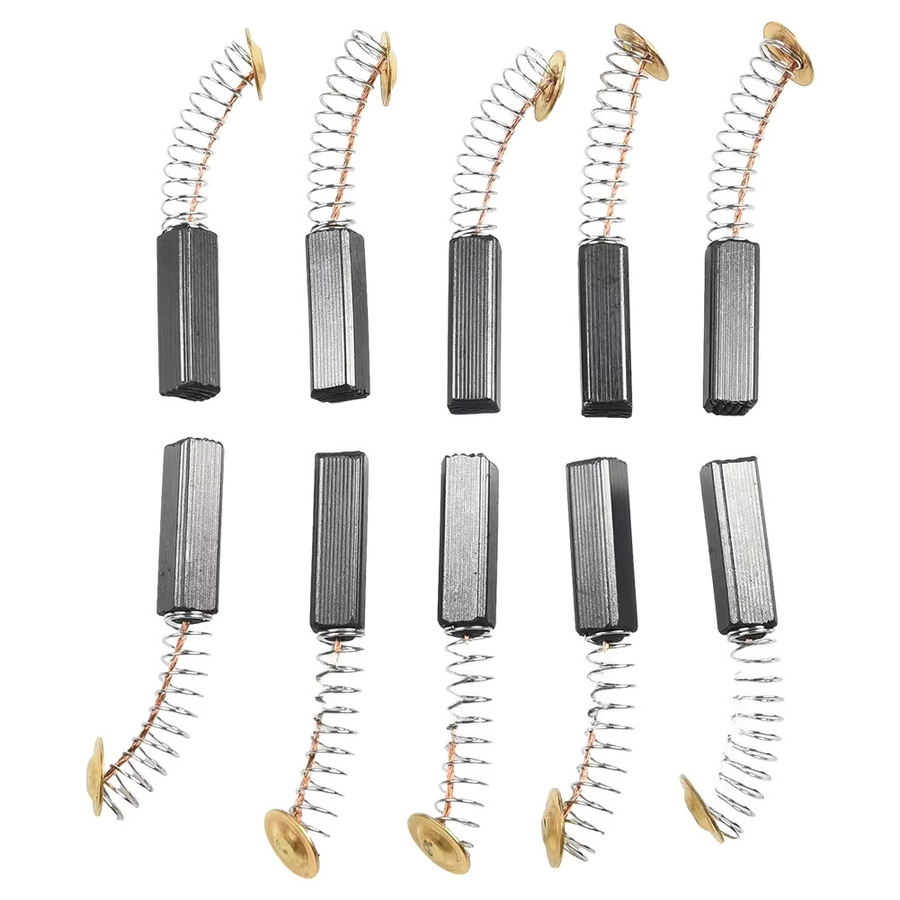 DAZZLEEX 10er Set Kohlebürsten für elektrische Hammer und Bohrer, Graphit-Ersatzteile, Schwarz, B/D/H: 6 x 6 x 20 mm - Bild 1