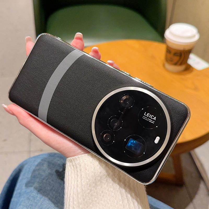 Xiaomi Handyhülle aus beschichtetem Leder im Block-Design in Schwarz und Weiß für Mi 15 Ultra, 14 Ultra und 13 Ultra - Bild 3