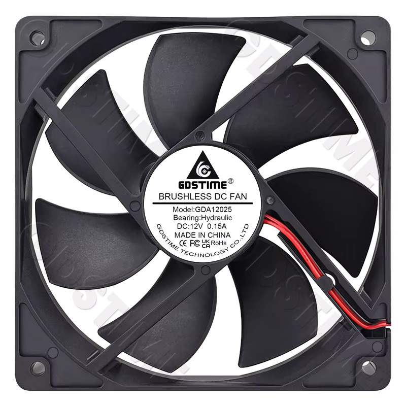 Gdstime PC-Lüfter 120 mm Axiallüfter mit Dual Ball Bearing in Schwarz - Bild 6
