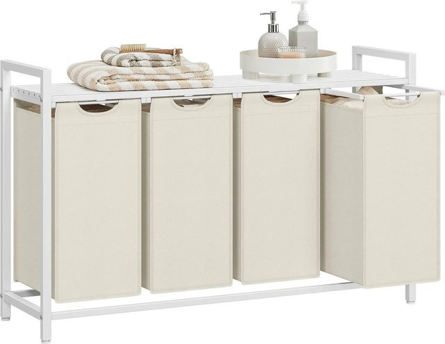 Songmics Wäschesammler Brenta mit 4 Fächern in Creme-Weiß - Bild 1