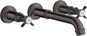 Hansgrohe Axor Montreux Fertigmontageset Wandarmatur mit zwei Griffen in Brushed Brass - Bild 1