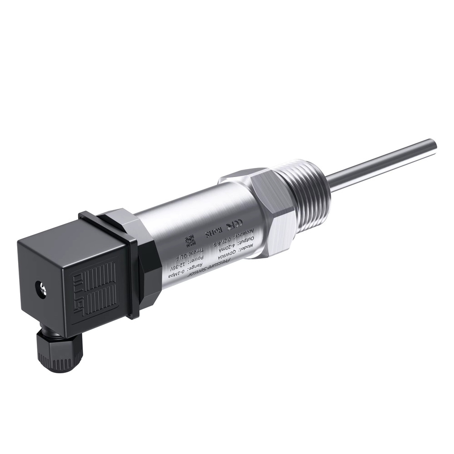 XUYANGQIDIAN PT100 Temperatursensor mit 6mm Sondendurchmesser, Messbereich -50 bis 350C, 4-20mA oder 0-10V Ausgang, M20*1,5 Anschluss, DC24V, Farbe: Silber - Bild 2