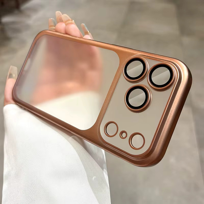 NMEGOU Nano-Matt Schutzhülle für iPhone 17 Air 16 15 14 13 12 Pro Max in Transparent und Orange - Bild 3