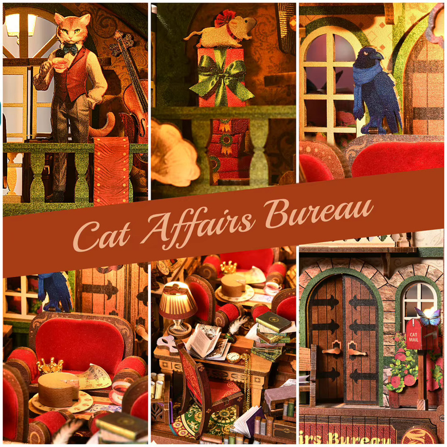 ASLOWSNAIL Book Nook Kit The Cat Returns, Holzpuzzle, Hayao Miyazaki - Bild 3