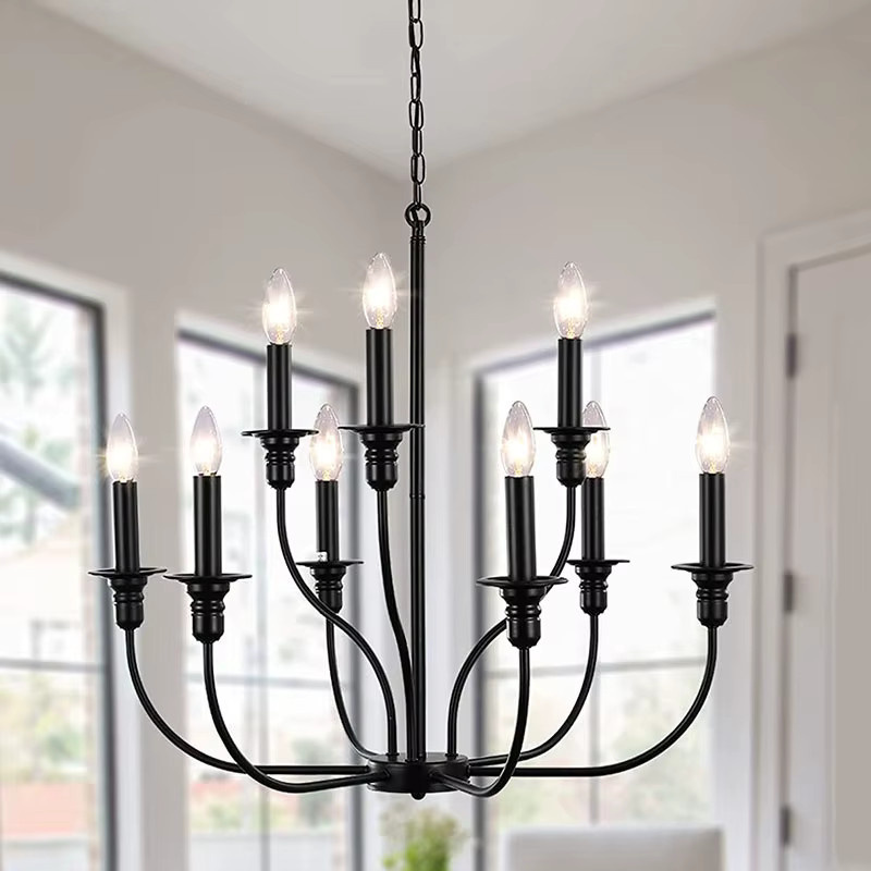 Vecli Pendelleuchte im American Vintage Industrie-Stil aus Metall in Schwarz und Gold/Messing für Wohnzimmer und Küche - Bild 1