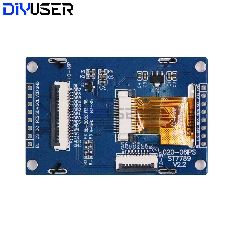 DIYUSER 2,0 Zoll TFT-LCD-Anzeigemodul mit ST7789-Controller und SPI/Parallelschnittstelle, 240x320 Pixel - Bild 2