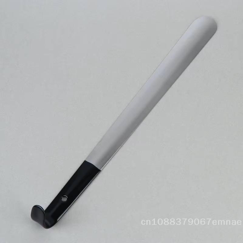 ZYAS Schuhanzieher aus Metall mit langem ergonomischem Griff und gebogenem Haken, Schwarz, Länge: 42 cm - Bild 2