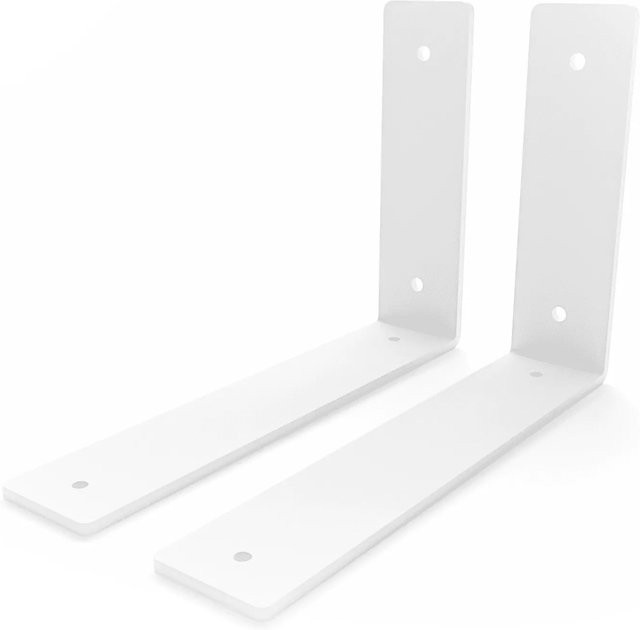 HEVVA Regalwinkel FREIBERG 2er Set Weiß matt aus Metall Tiefe: 20 cm - Bild 1
