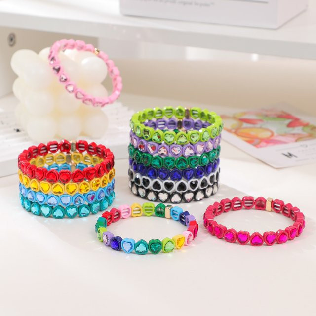 ZMZY Armband, Regenbogen, Glas, Emaille-Perlen, Damen - Bild 1
