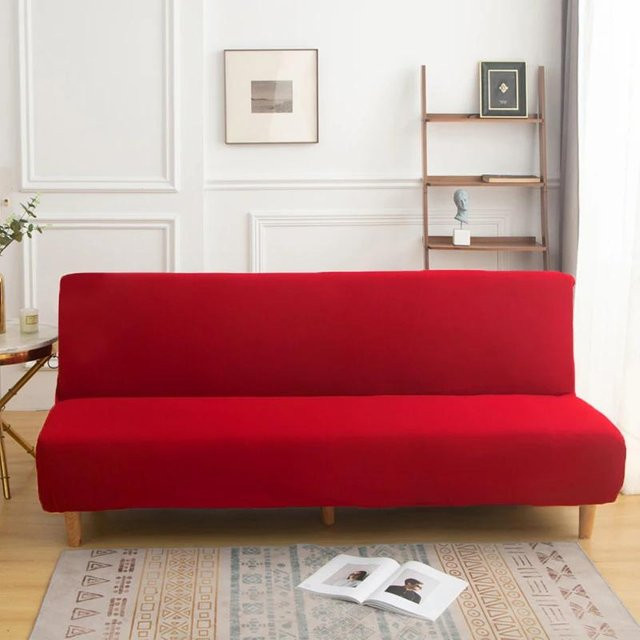 Stretch Futonbezug für armlose Sofas und faltbare Sofabetten, rot, Maschinenwaschbar, Breite: 185-210 cm - Bild 1