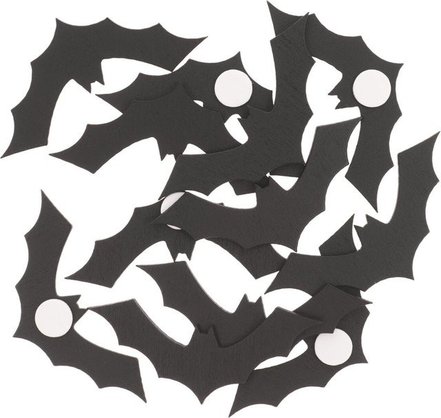 Rico Design Holzsticker Fledermaus schwarz 12 Stück - Bild 1
