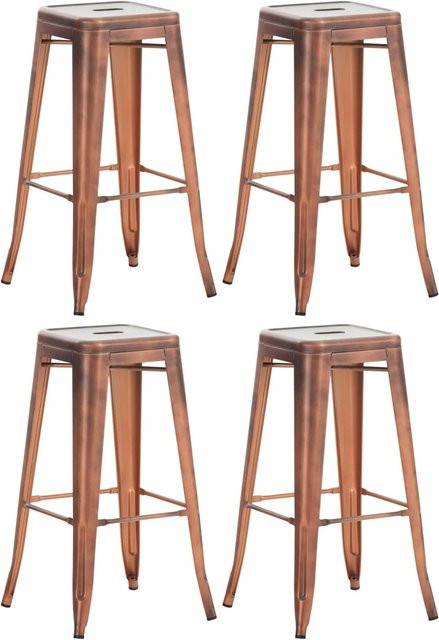 CLP 4er Set Barhocker Joshua Kupfer modern stapelbar aus Metall - Bild 1