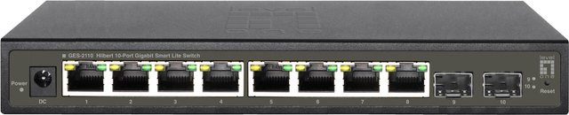 LevelOne Hilbert GES-2110 Smart Lite Gigabit Switch in Schwarz mit 8 x Gigabit RJ45 und 2 x Gigabit SFP Ports - Bild 1