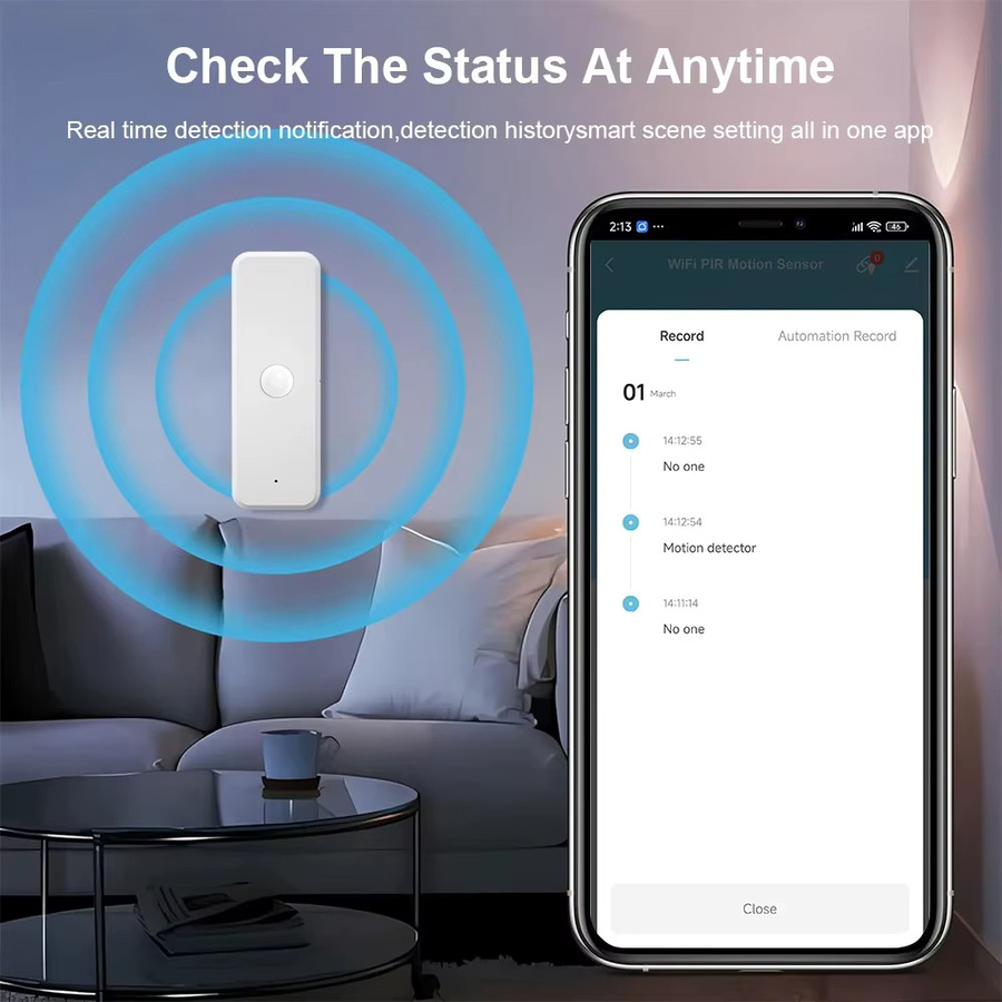 iHseno Tuya Smart Home PIR-Bewegungssensor in Weiß, kompatibel mit WLAN oder Zigbee, Infrarot-Körperdetektor für Alexa und Google Home via Smart Life - Bild 4