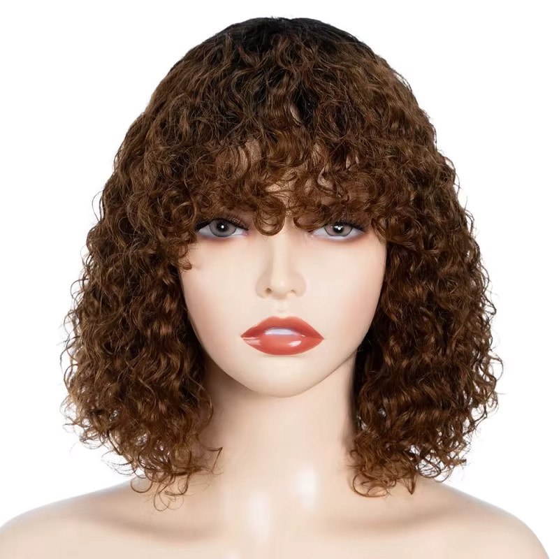 Suri Hair Jerry Curl Bob Synthetik-Perücke mit Pony, 10 Zoll - Bild 3