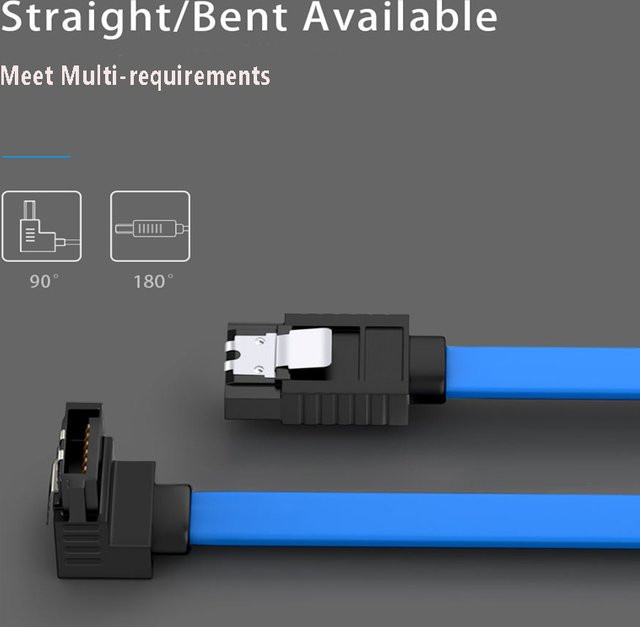 Urgrico SATA III Kabel 90 Grad Adapter für SSD und HDD in Blau - Bild 1