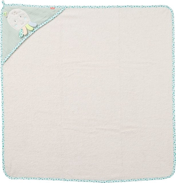 Fehn Kapuzenbadetuch Oktopus Meereskinder für Babys, Grau, 80 x 80 cm - Bild 1
