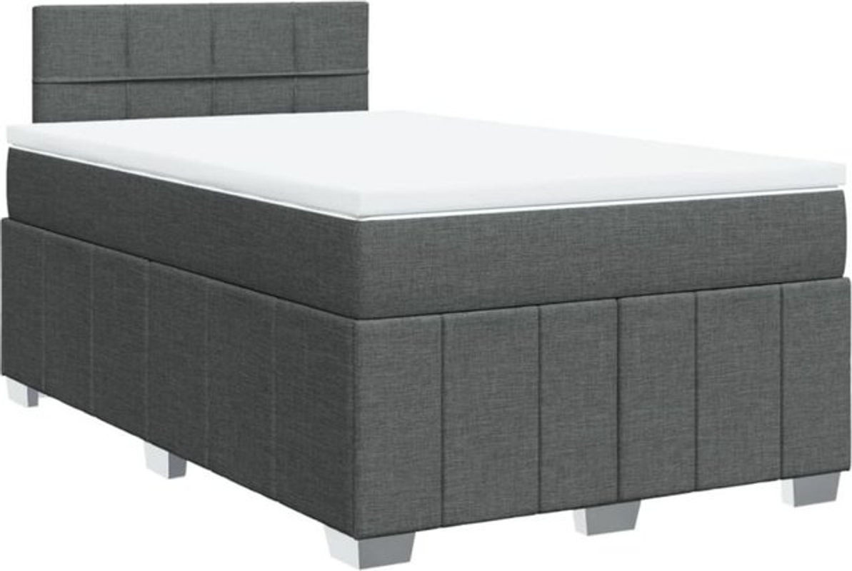 Vidaxl Boxspringbett mit Matratze in Anthrazit und Grau aus Stoff, B/T/H: 120 x 200 cm - Bild 1