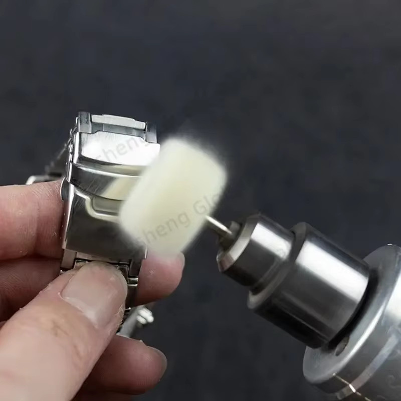 Mini Wolle Polierkopf mit 2,35mm Schaft für Bohrer und Schleifwerkzeuge, Weiß - Bild 3