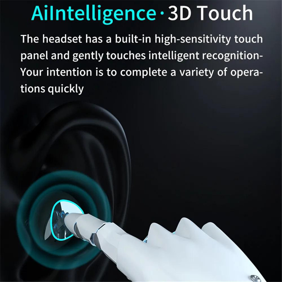 Kebidumei Kabellose In-Ear Bluetooth-Kopfhörer mit HiFi-Stereo und Geräuschreduzierung sowie LED-Anzeige in Schwarz - Bild 4