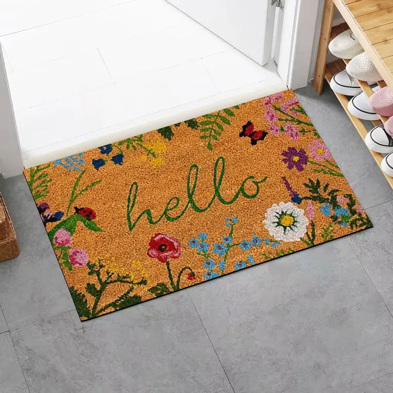 VIKAMA Fußmatte mit floralem Design, rutschfest und verschleißbeständig, Mehrfarbig, B/T: 60 x 40 cm - Bild 3