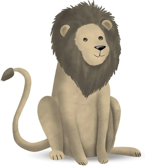 Komar Wandbild Cute Lion Paper Poster Breite: 30 cm, Höhe: 40 cm - Bild 1