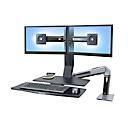 Ergotron WorkFit-A Dual Steh-Sitz-Arbeitsplatz in Schwarz und Silber mit 75x75 cm Tischfläche - Bild 2