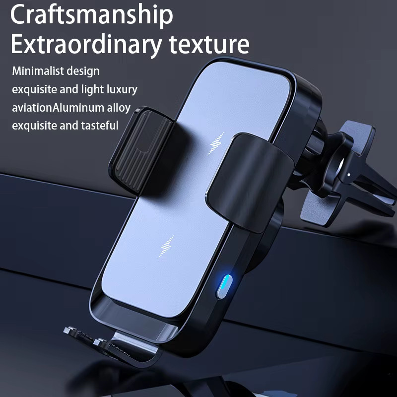VIKEFON Drahtloses Autoladegerät mit Dual Coil als Schnellladestation für Samsung Galaxy Z Flip, S22, S21 und iPhone 14, 13 in Schwarz - Bild 2