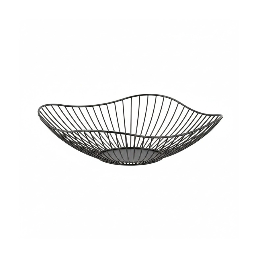 Relaxdays Obstschale aus Eisen in Schwarz, offen, Höhe: 7,5 cm, Breite: 27 cm - Bild 2