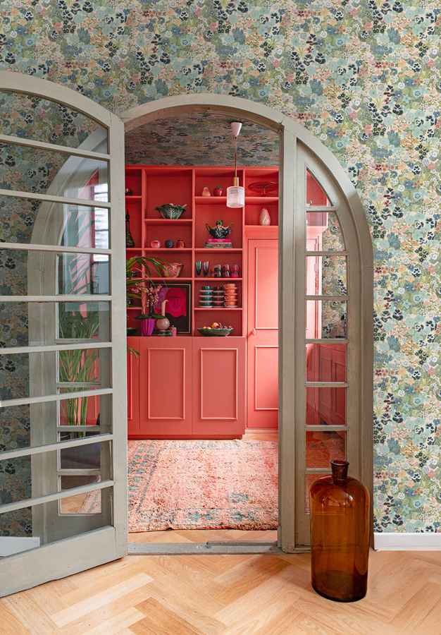 Isidore Leroy Tapete Champs Fleuris in Floral-Design mit botanischem Vintage-Muster, Mehrfarbig, Vlies - Bild 1