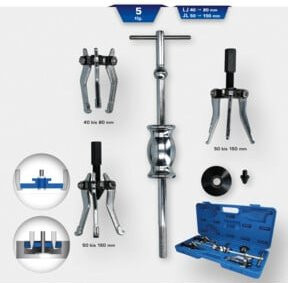 Brilliant Tools Innen- und Außenabzieher-Satz, 5-teilig, Silber - Bild 1