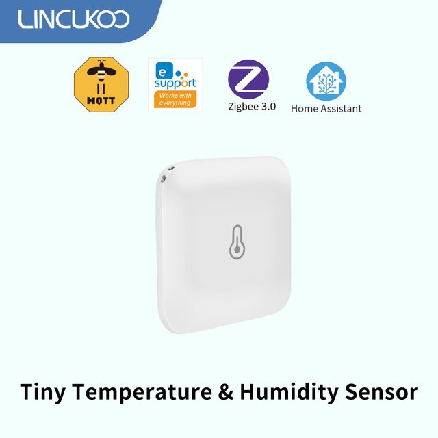 Lincukoo Smart Zigbee 3.0 Sensor in Weiß: Kompakter kabelloser Temperatur- und Luftfeuchtigkeitsmonitor kompatibel mit Home Assistant, eWelink und Alexa - Bild 1