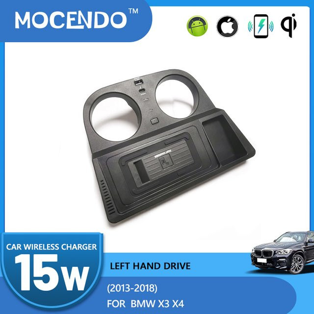 MOCENDO Wireless Auto-Schnellladegerät für BMW X3 2013-2018 und X4 2014-2018 in Schwarz - Bild 1