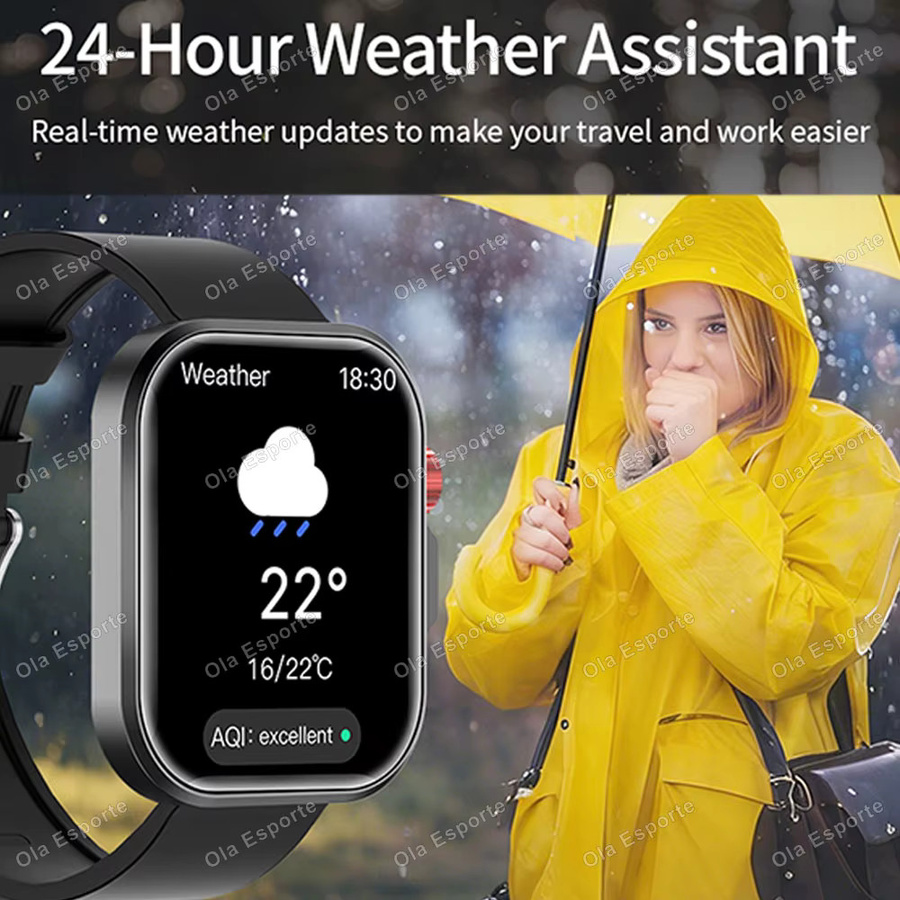 Ola Esporte Smartwatch, 2,01 Zoll, Grün, Silikon, Herren - Bild 6