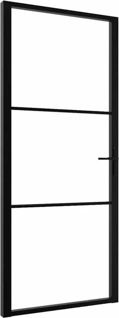 vidaXL Innentür aus ESG-Glas und Aluminium in Schwarz, modern, B/H: 102,5 x 201,5 cm - Bild 1