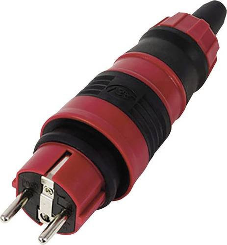 REV Schutzkontaktstecker Profi aus Polycarbonat und Gummi IP44 230V in Rot und Schwarz - Bild 1