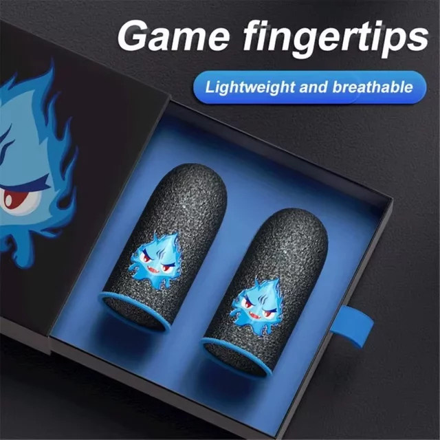 DATA FROG Atmungsaktive Touchscreen-Fingerhülsen in Schwarz, 1 Paar Anti-Schweiß-Daumenhandschuhe für mobiles Gaming - Bild 1