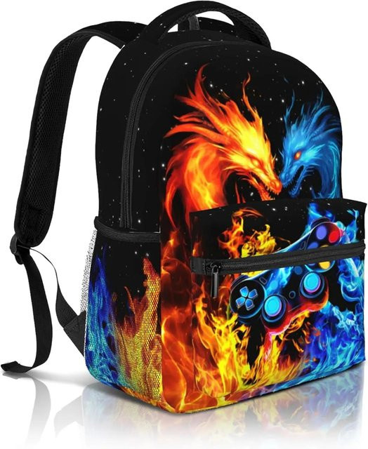 ZXDingZhi Abstraktes Gamepad Gaming Rucksack für Laptop und Reise, Wasserabweisend, Multicolour - Bild 1