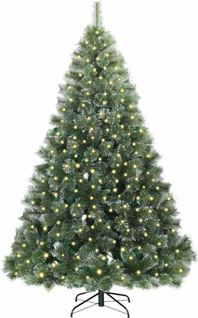 vidaXL Künstlicher Weihnachtsbaum mit 300 warmweißen LEDs in Grün, Höhe: 240 cm - Bild 1
