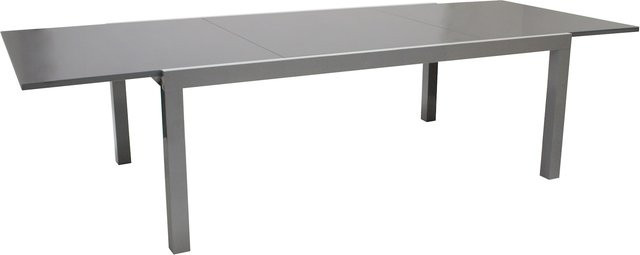 DEGAMO Ausziehtisch MARINA rechteckig aus Aluminium und Glas, Farbe Silber und Grau, B/T/H: 180 bis 240 x 100 cm - Bild 1