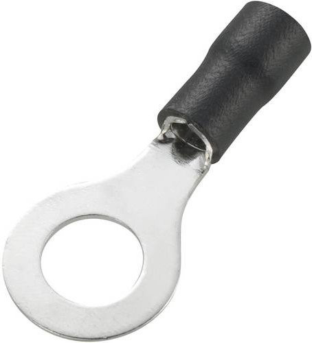 TRU Components Ringkabelschuh Schwarz, max. 4mm², Loch-Ø 4,2mm, teilisoliert, 50 Stück - Bild 1