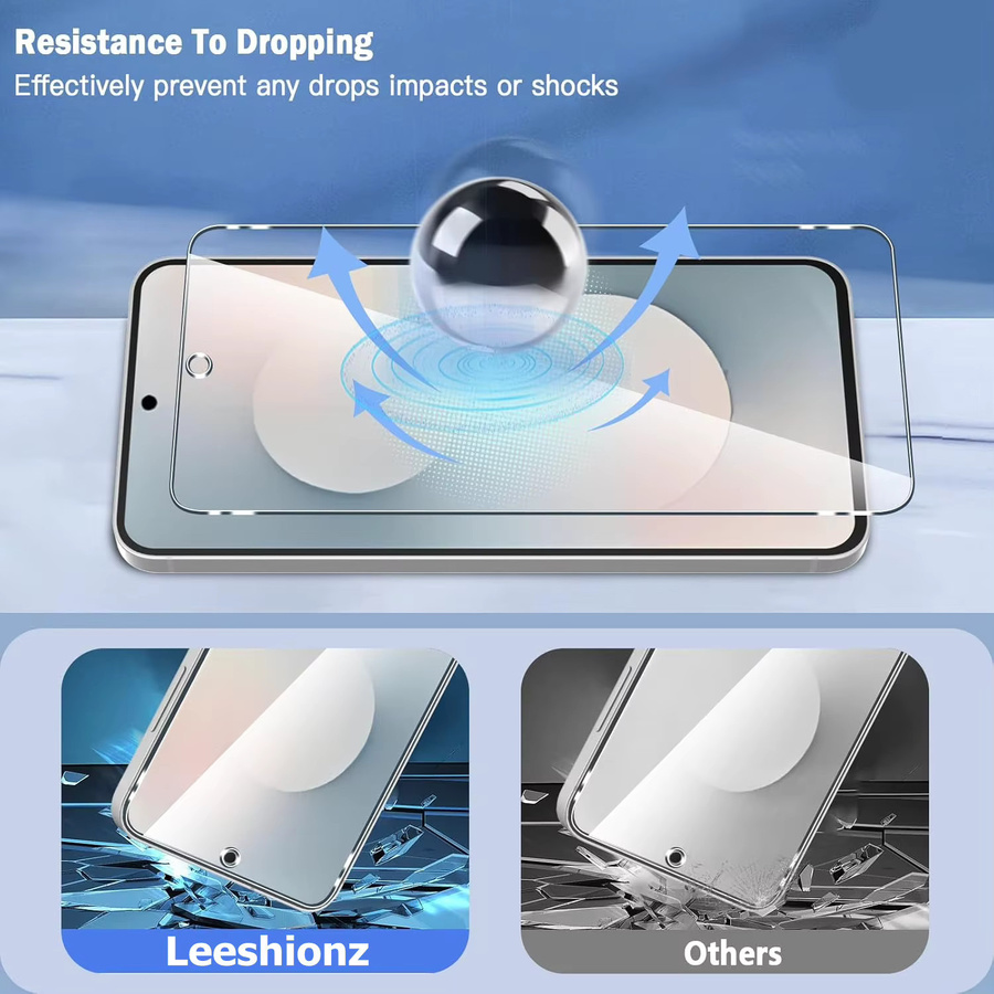 Samsung Galaxy S25 FE Displayschutzfolie aus gehärtetem Glas, 6,7 Zoll, transparent - Bild 4