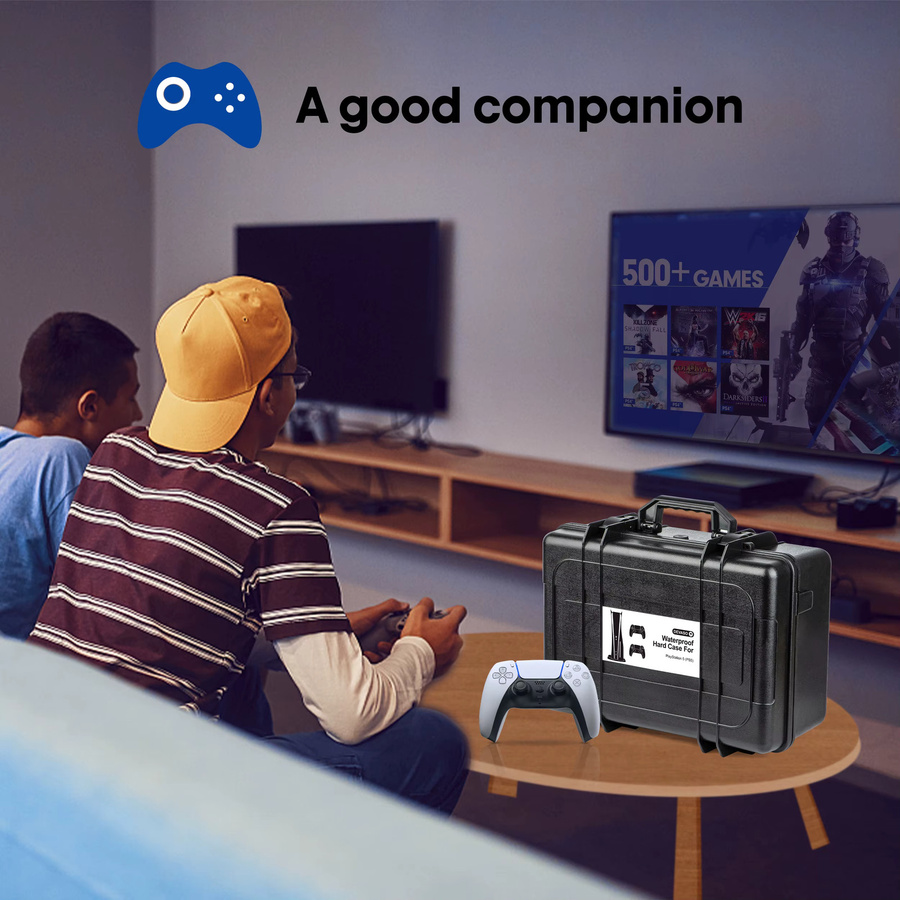 DEVASO Hartschalen-Reisetasche für PlayStation 5 Konsole, Headset und Controller in Schwarz - Bild 5