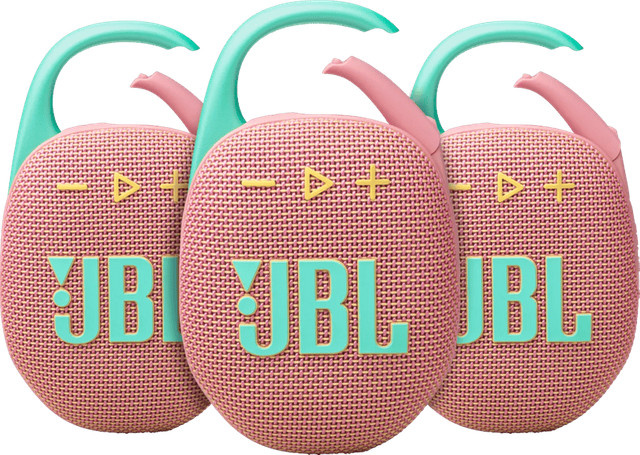 JBL Clip 5 Bluetooth Lautsprecher Pink 3er-Pack IP67 wasserfest - Bild 1