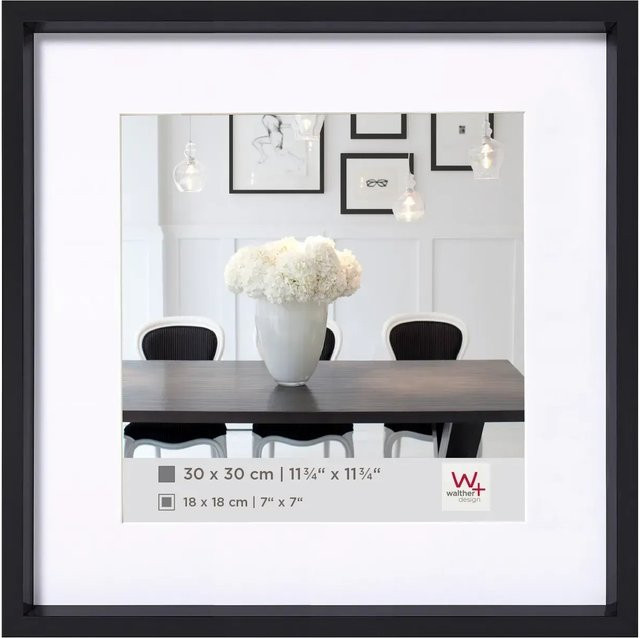 Walther Design Steel Style Kunststoff Bilderrahmen Schwarz B/H: 30 x 30 cm - Bild 1