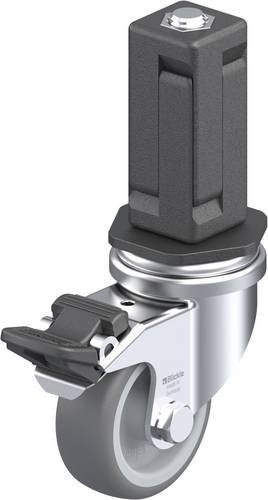 Blickle LRA-TPA 50G-FI-EV04 Lenkrolle mit Feststeller in Grau und Silber, Rad-Durchmesser: 50 mm, Tragfähigkeit: 50 kg - Bild 1