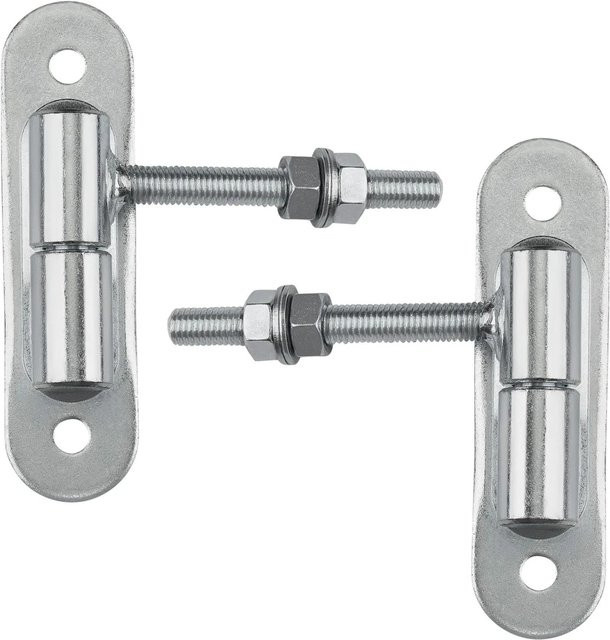 SO-TECH 2er Set Torangel aus verzinktem Stahl mit Grundplatte in Silber, Ø27 mm, M16 x 96 mm, B/T/H: 180 x 50 x 5 mm, Tragkraft 250 kg - Bild 1