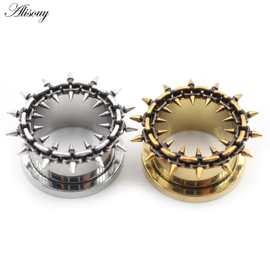 Alisouy Ohr-Tunnel-Plug Expander Stretcher, Edelstahl, Unisex - Bild 2