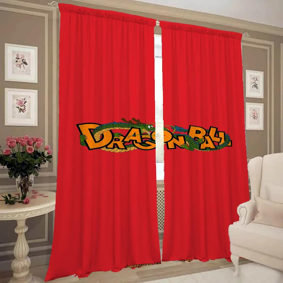 Dragonball Verdunklungsvorhänge für Wohnzimmer und Schlafzimmer, 2er-Set, Breite: 50 cm, Höhe: 70 cm - Bild 1