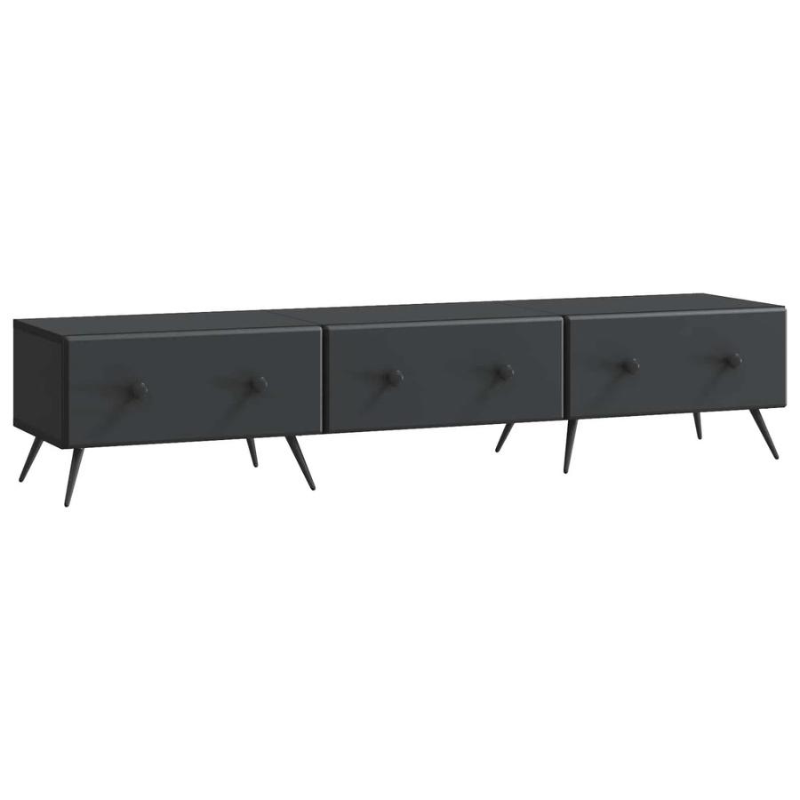 vidaXL TV-Schrank modern in Schwarz aus MDF, B/T/H: 147 x 34,5 x 30 cm - Bild 2